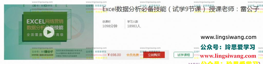 雷公子Excel数据分析必备技能